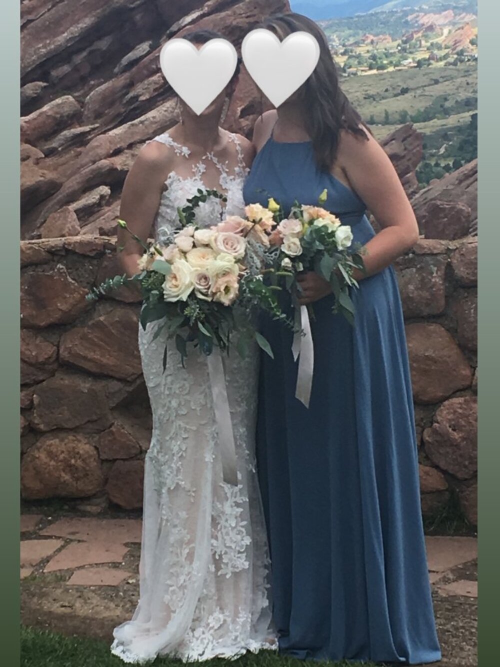 Dusty / slate blue bridesmaid dress